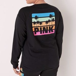 🌈 NEW!!  VS PINK tropical long sleeve campus tee!